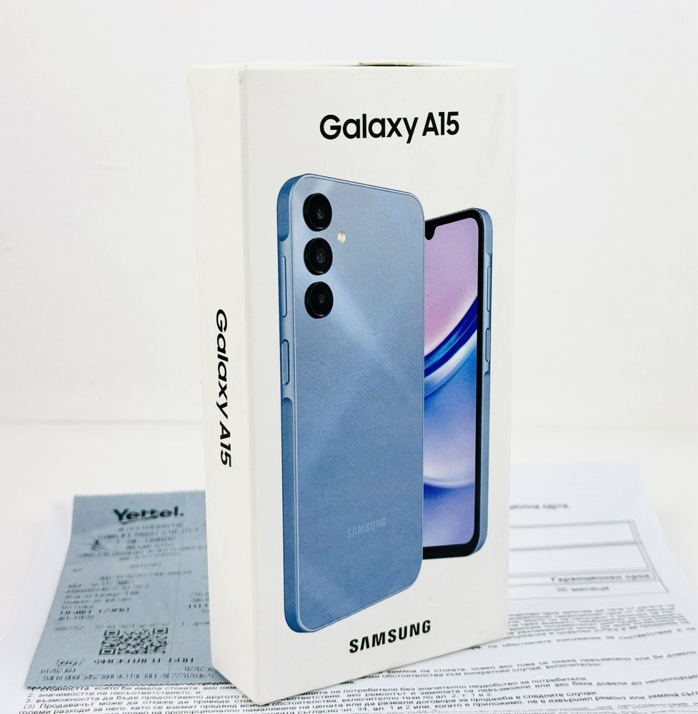 НОВ! Samsung Galaxy A15 128GB 4RAM Blue 3г. Гаранция!