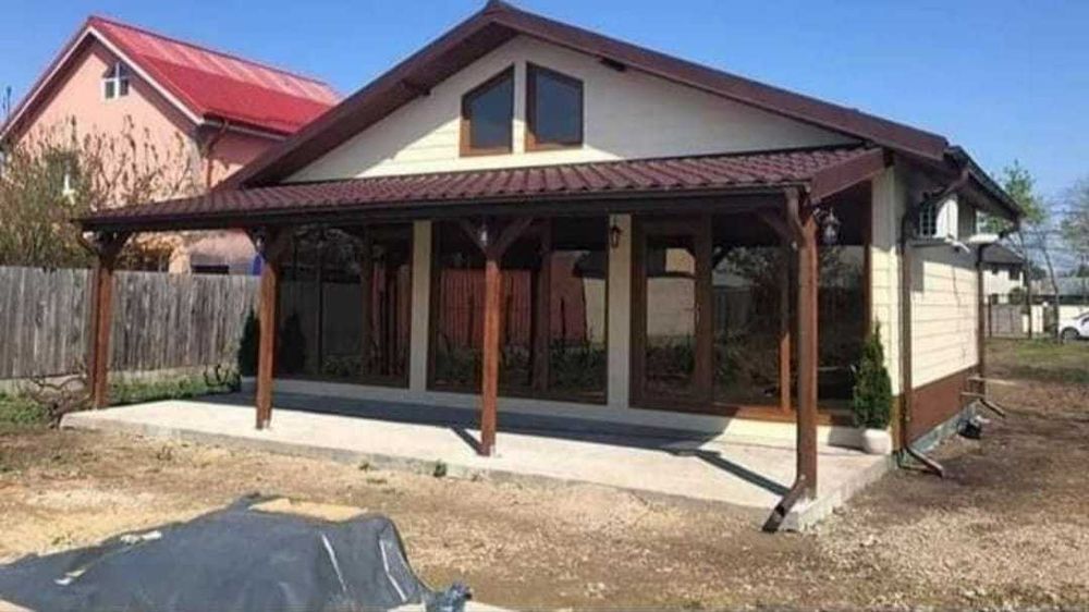 Case moderne pe structura metalica, cabane locuibile tip A la cheie