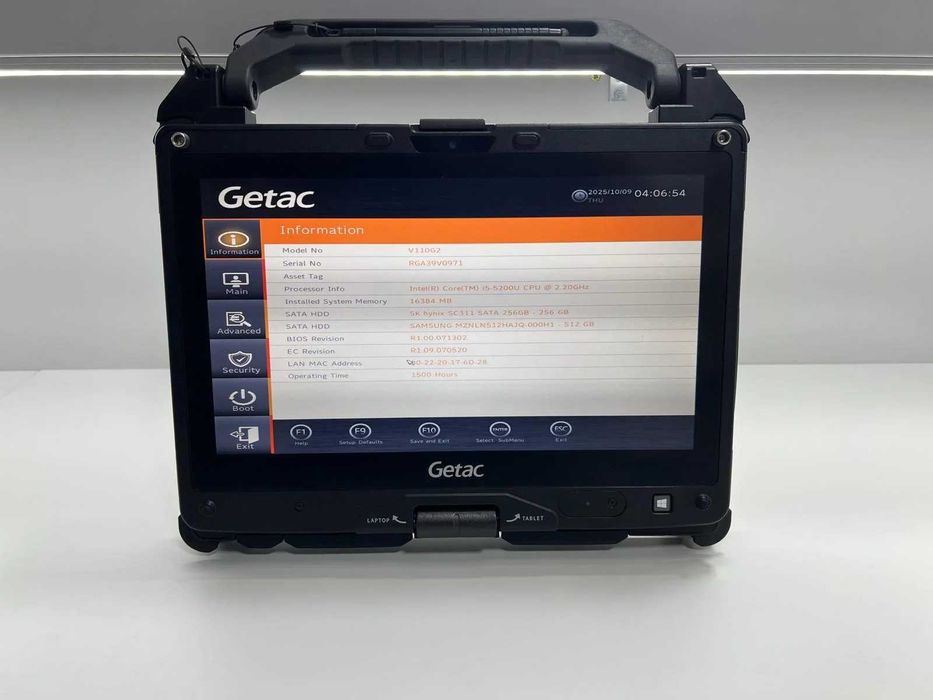 Laptop SH GETAC Fully Rugged i5-5200U SSD M2 512Gb+256 16GB Ram Touch