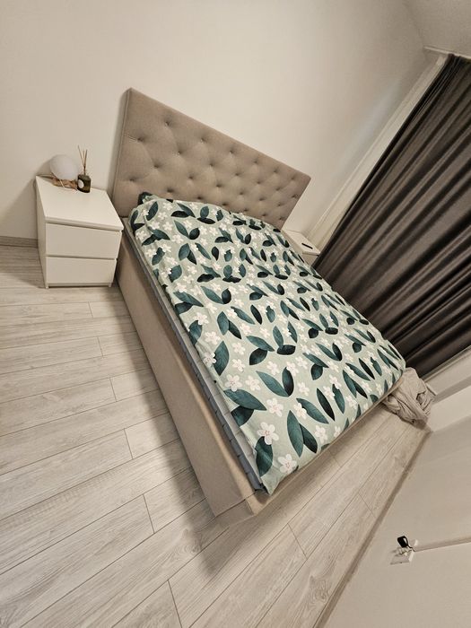Pat 180×200mobexpert,saltea ca noua ikea,condiții excelente,mici semne