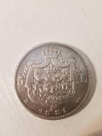 Moneda Carol 1 rege al României an 1881