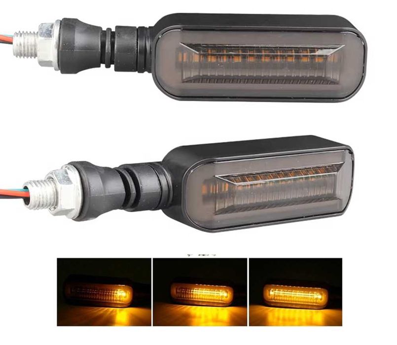 Диодни LED мигачи за мотор с бягащ мигач - 2 броя.