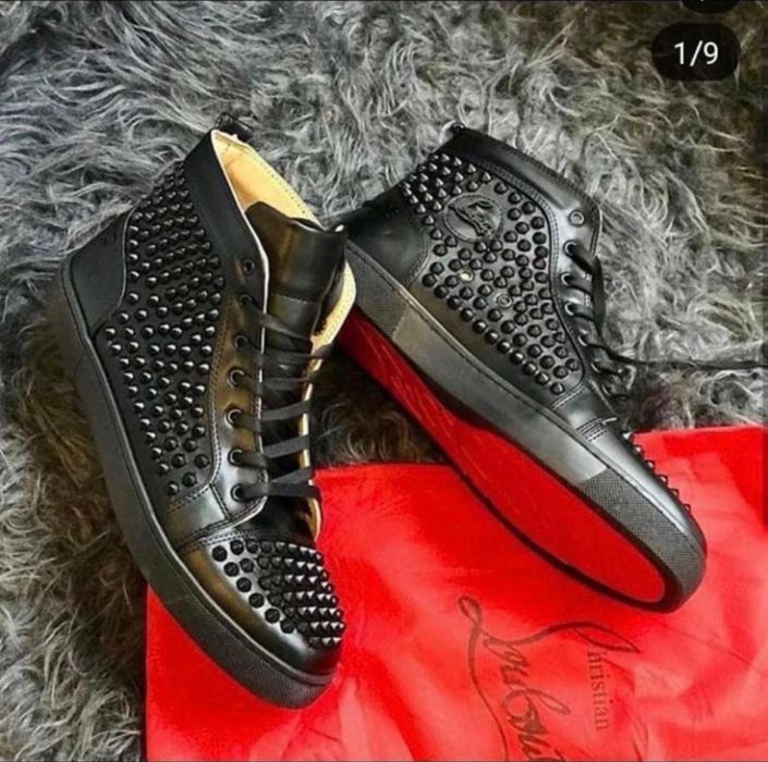 Adidasi Barbati Christian Louboutin Mid Full Negru!