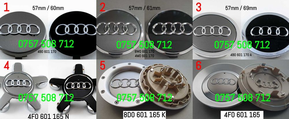 Capace jante aliaj KIA Seat VW AUDI Mercedes Porsche BMW Skoda