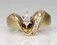 Inel aur 14 k tip Gold Marquise cu diamante naturale