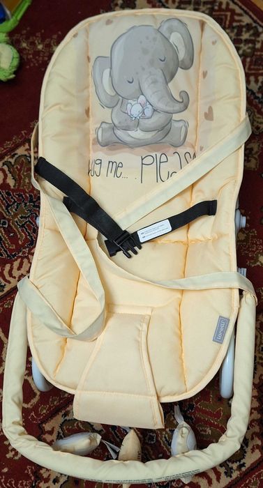 Бебешки шезлонг Lorelli - Eliza, Yellow Cute Elephant