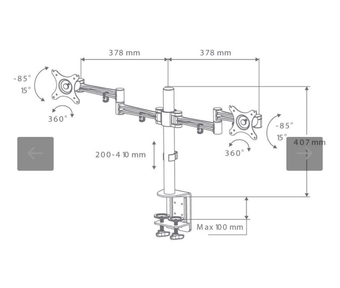 Стойка За Монитор XMART MS102C Двойна