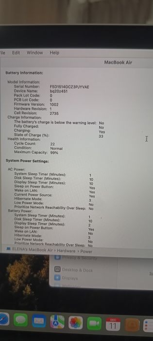 Laptop MacBook Air M1