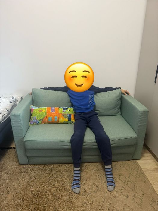 Canapea  extensibila verde mint