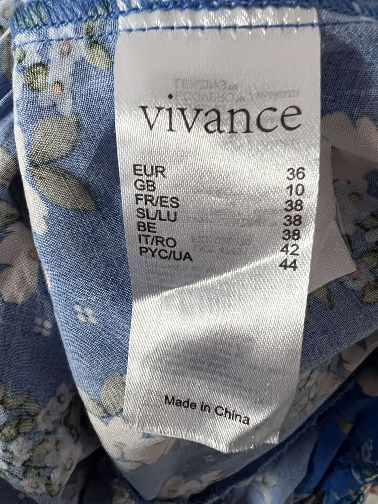 - Rochie albastra cu flori vara-primavara, Vivance