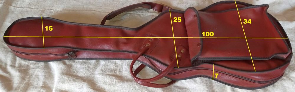 Калъф зa китара. ретро стил. 100x34x25x15x7 см