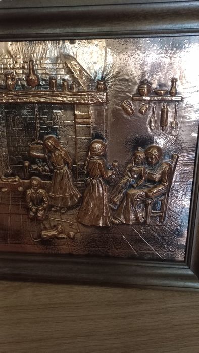 Tablou vechi din cupru-73x52