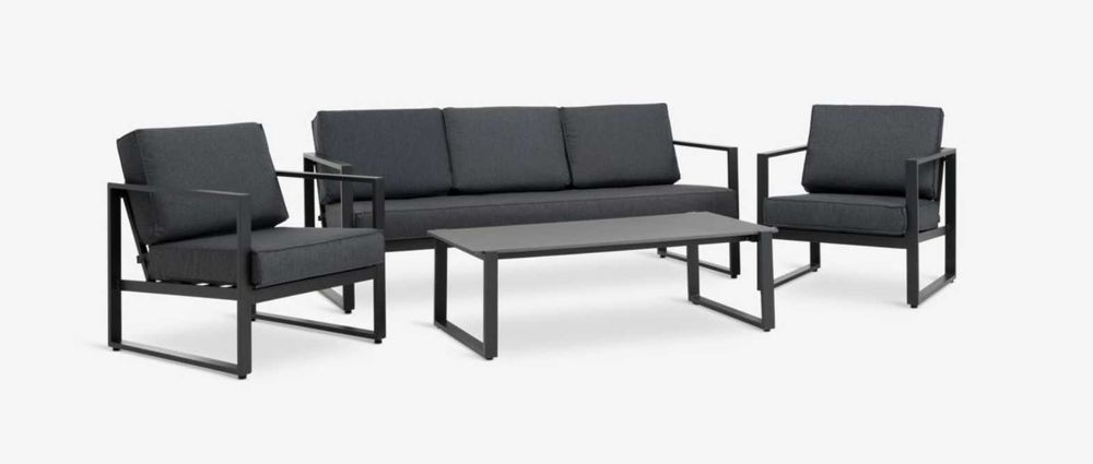 Set mobilier de terasa, 5 locuri - canapea, fotolii si masa