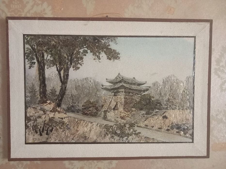 Картина , русувана от корейски художник , с помощта на океански частиц