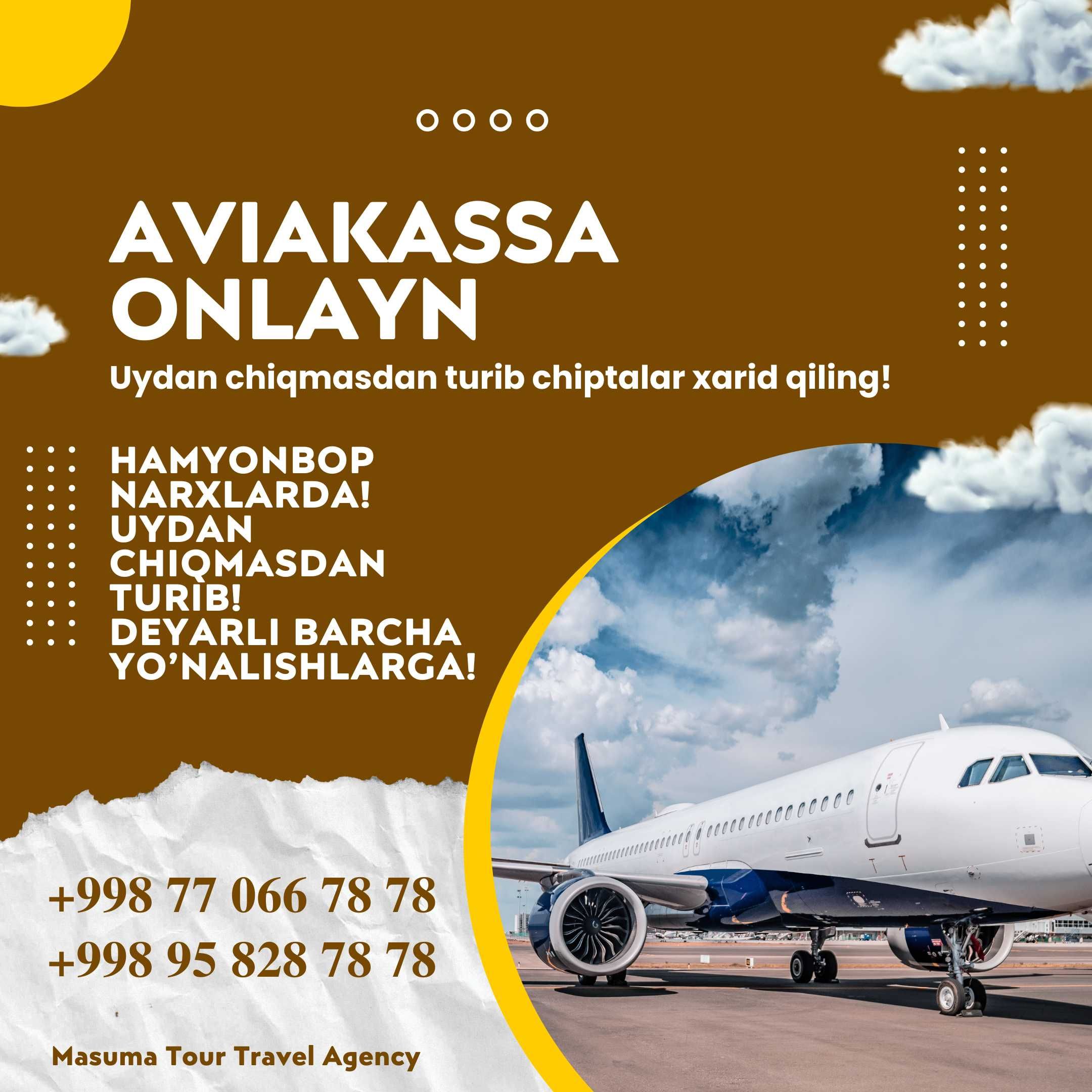 Turli yo'nalishlarga aviachiptalar! Onlayn aviakassa! Aviabiletlar!