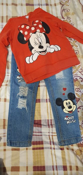 blugi si hanorac Minnie Mouse masura 110