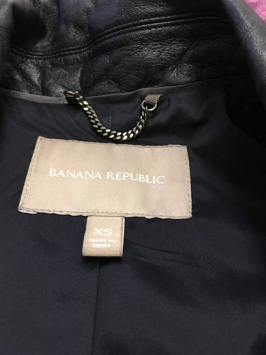 Banana Republic дамско яке естествена кожа и ръкави вълна XS