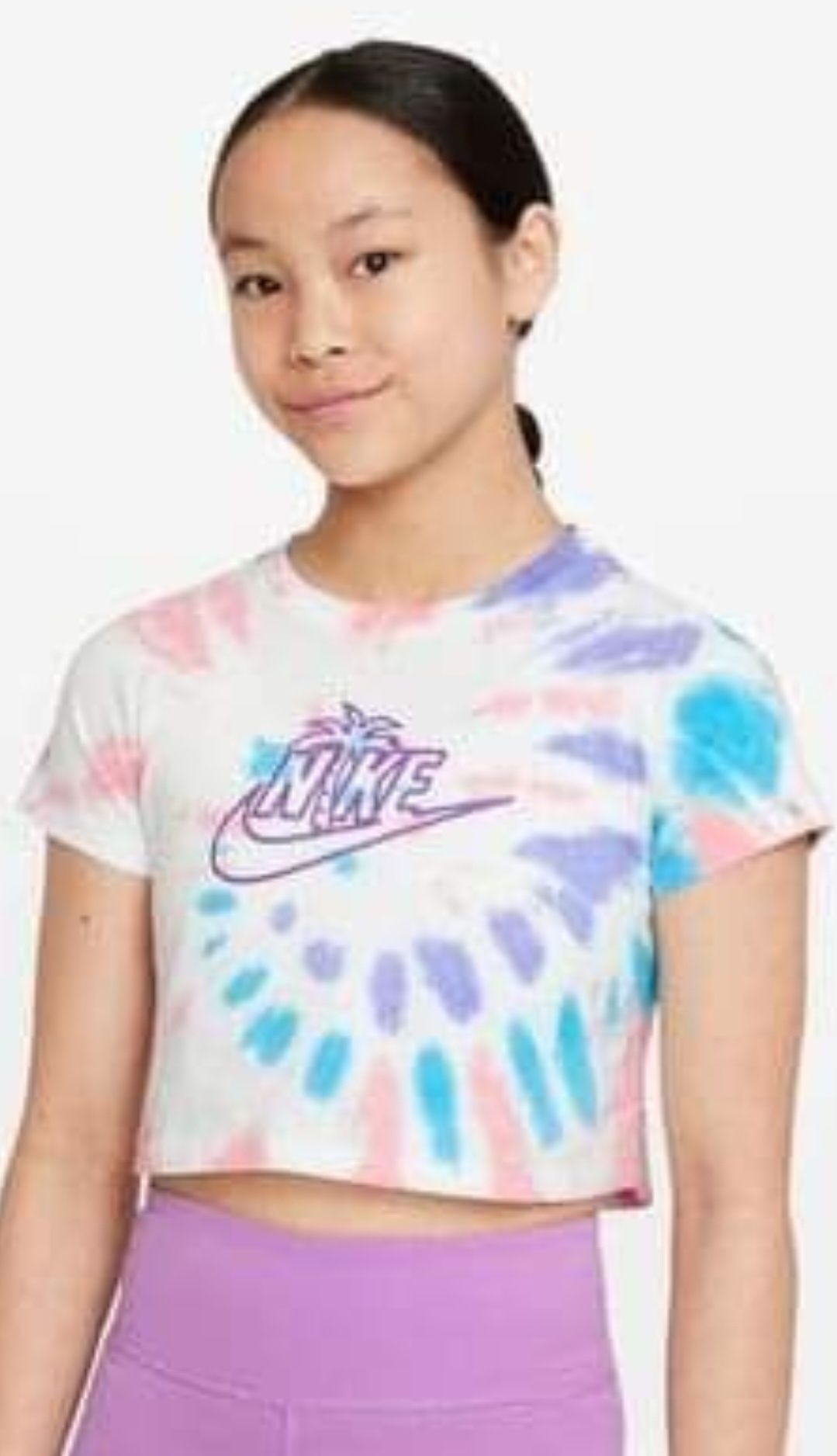 Tricou Nike nou original tie dye copii/fete 13-15 ani bumbac bluză