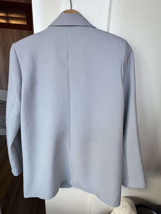 Oversize син дамски блейзър
