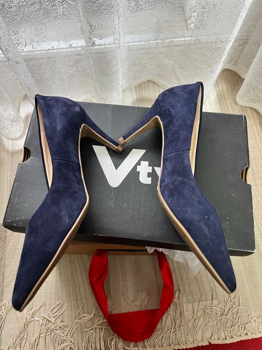 Pantofi eleganți John Lewis – piele întoarsă bleumarin (36)