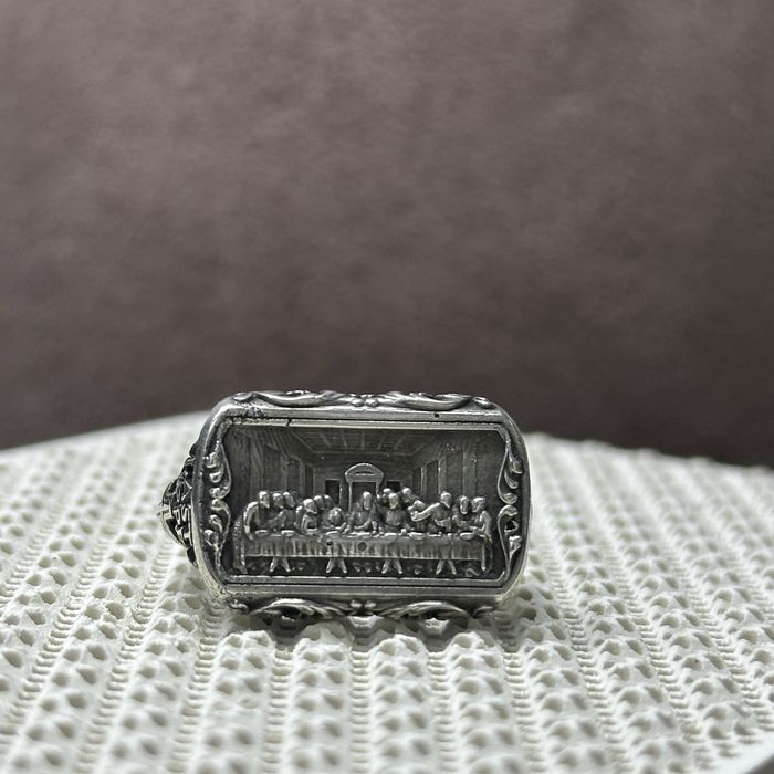 Inel Argint Tema Religioasa Cina Cea De Taina 925 Detalii Superbe