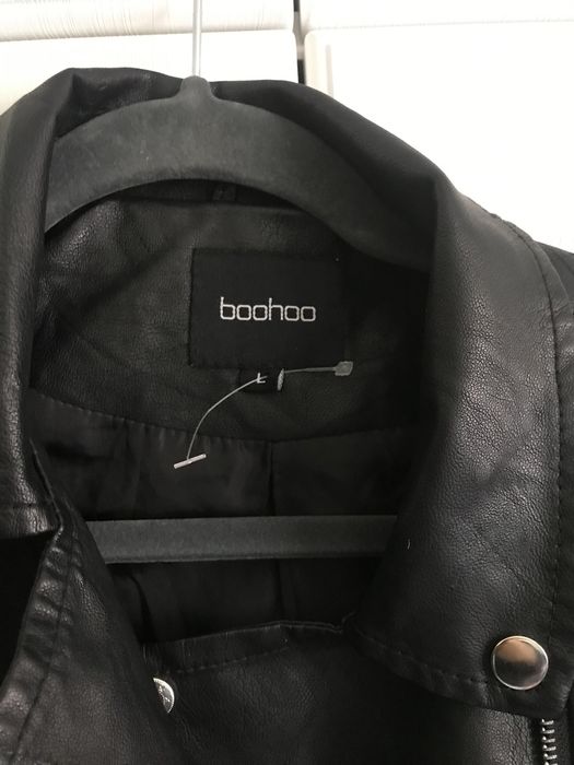 Jacheta de piele Boohoo neagră