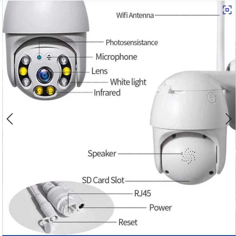 WIFI Въртяща се Куполна Безжична Камера 5MPX HD