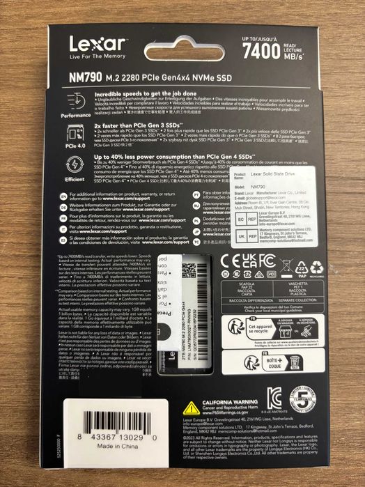 Vand ssd 4tb M.2 Lexar NM790 PCI-Express nou sigilat
