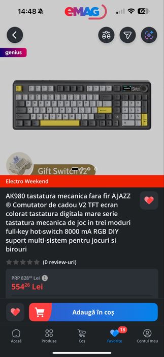 Tastatura Gaming Mecanica Modulara AJazz AK980