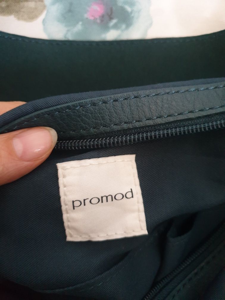 Сумка овер-сайз темно-зеленая Promod, французский бренд