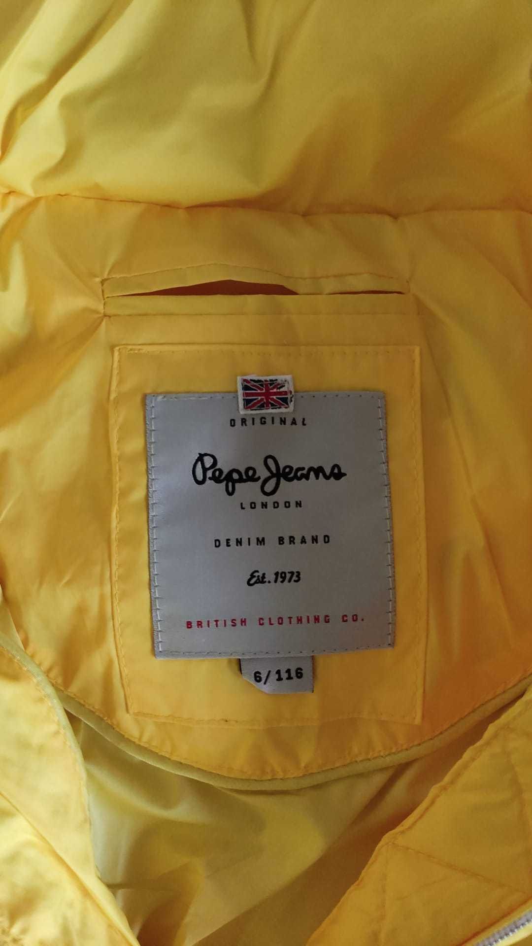 Geaca iarna copii 6 ani, cu gluga care se ruleaza in guler Pepe Jeans