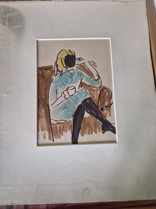 Vasile grigore grafica / femeie in fotoliu