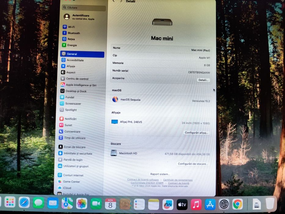 Apple Mac mini M1 8gb 512gb cu tastatură, mouse, docking station