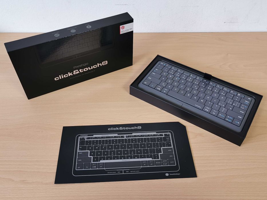 Безжична клавиатура с вградена тъч мишка Prestigio Click&Touch 2
