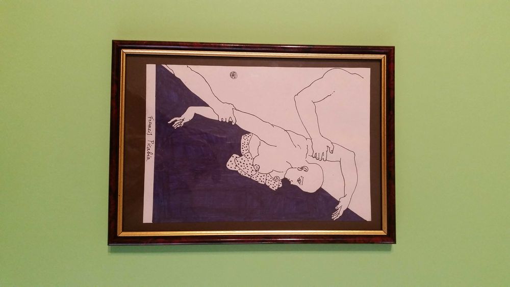 Черно бяла рисунка. Има и подпис. Франсиз Пикабия.