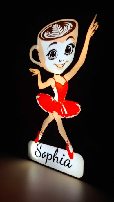 Lightbox Balerina Capucina lampă decorativă LED personalizată cadou
