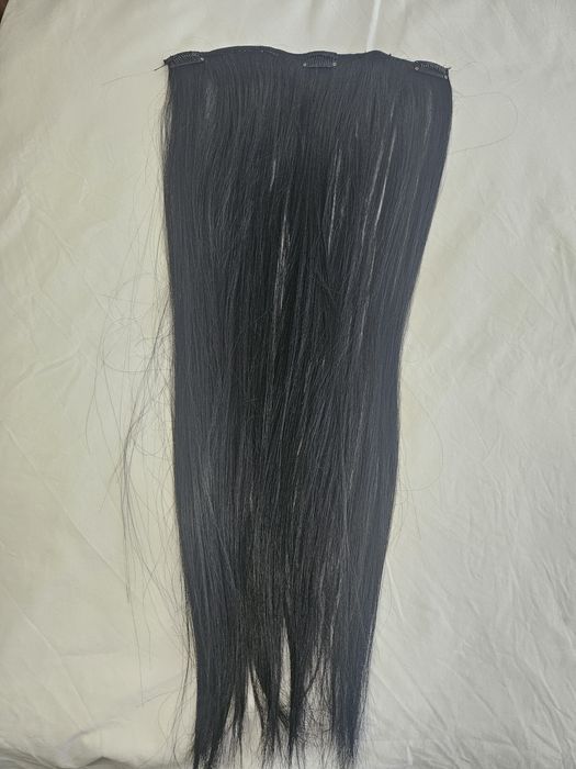 Естествена коса един широк ред 25см. Двоен. 50гр. Черен