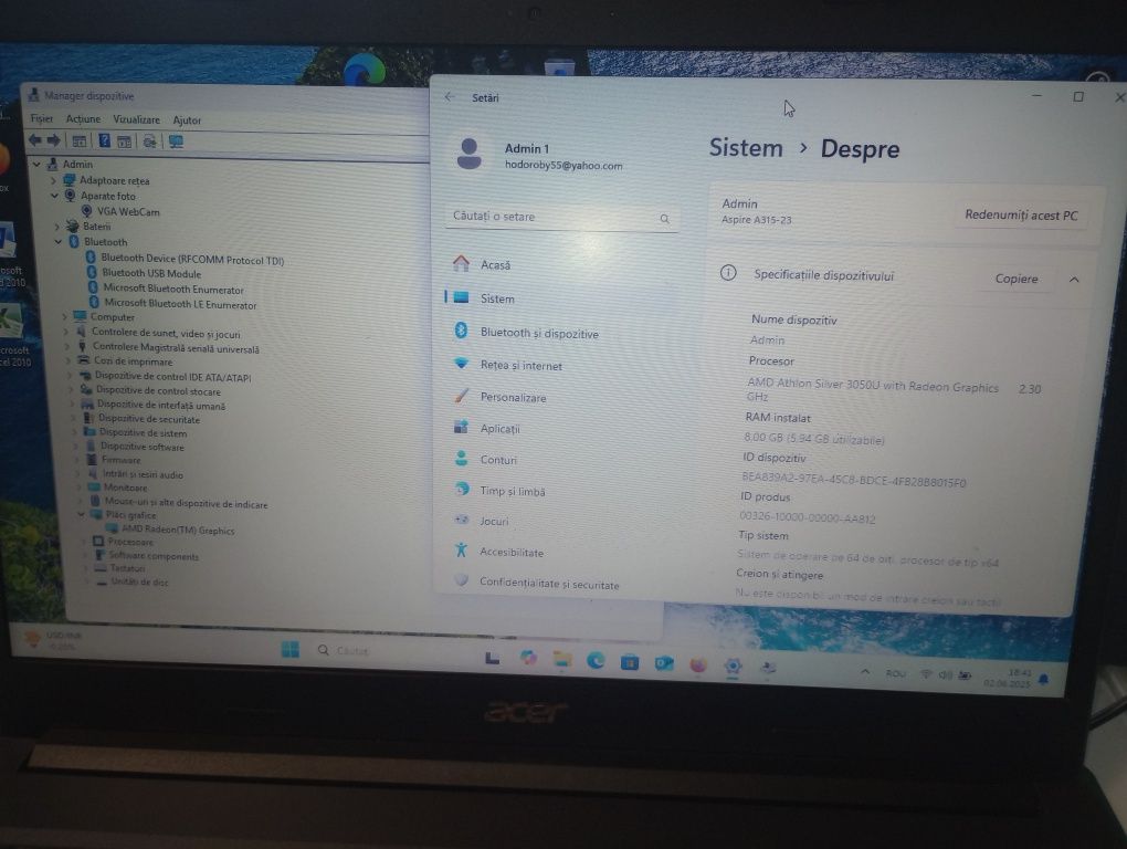 Pt cursuri,gaming, Acer 3, video dedicat, 8 GB, SSD M2 240 GB, 15 inch