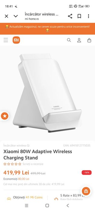 Încărcător ORIGINAL Wireless Xiaomi