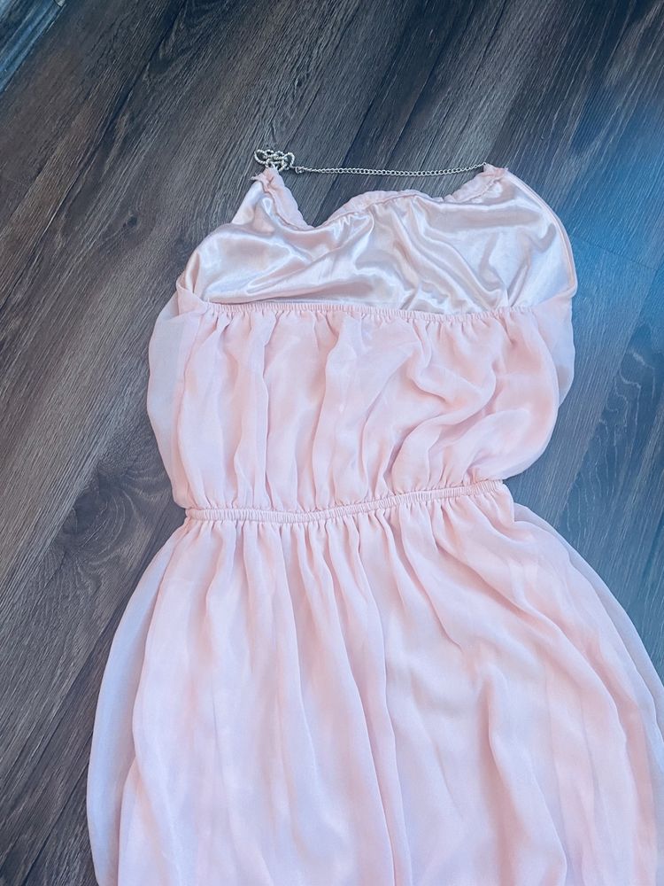 Дълга розова лятна рокля
