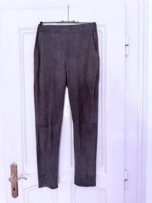 Pantaloni piele naturala velur