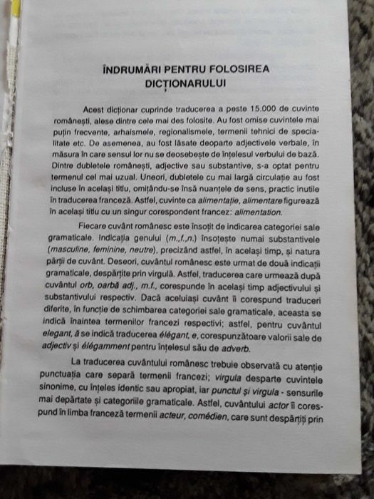 Vand dictionar roman francez si invers