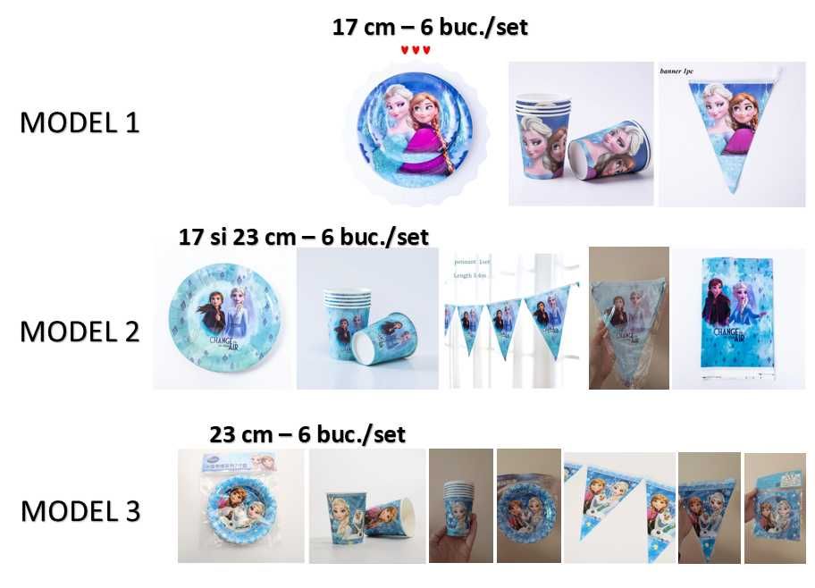 *Accesorii party FROZEN_Elsa_Ghirlande_Pahare_Farfurii_Topper tort s.a