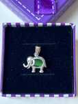Pandantiv argint 925 elefant cu piatră verde
