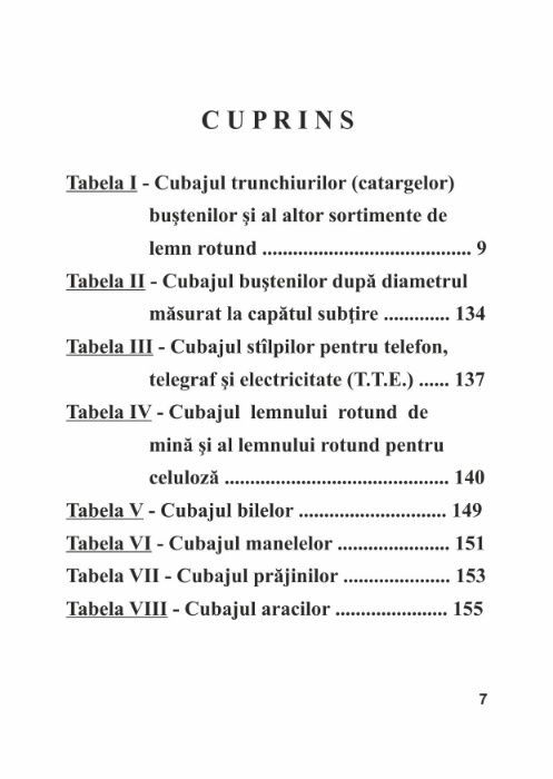 Tabele Cubaj Lemn Rotund, 2 sau 3 zecimale, Spiralată, Plastifiată