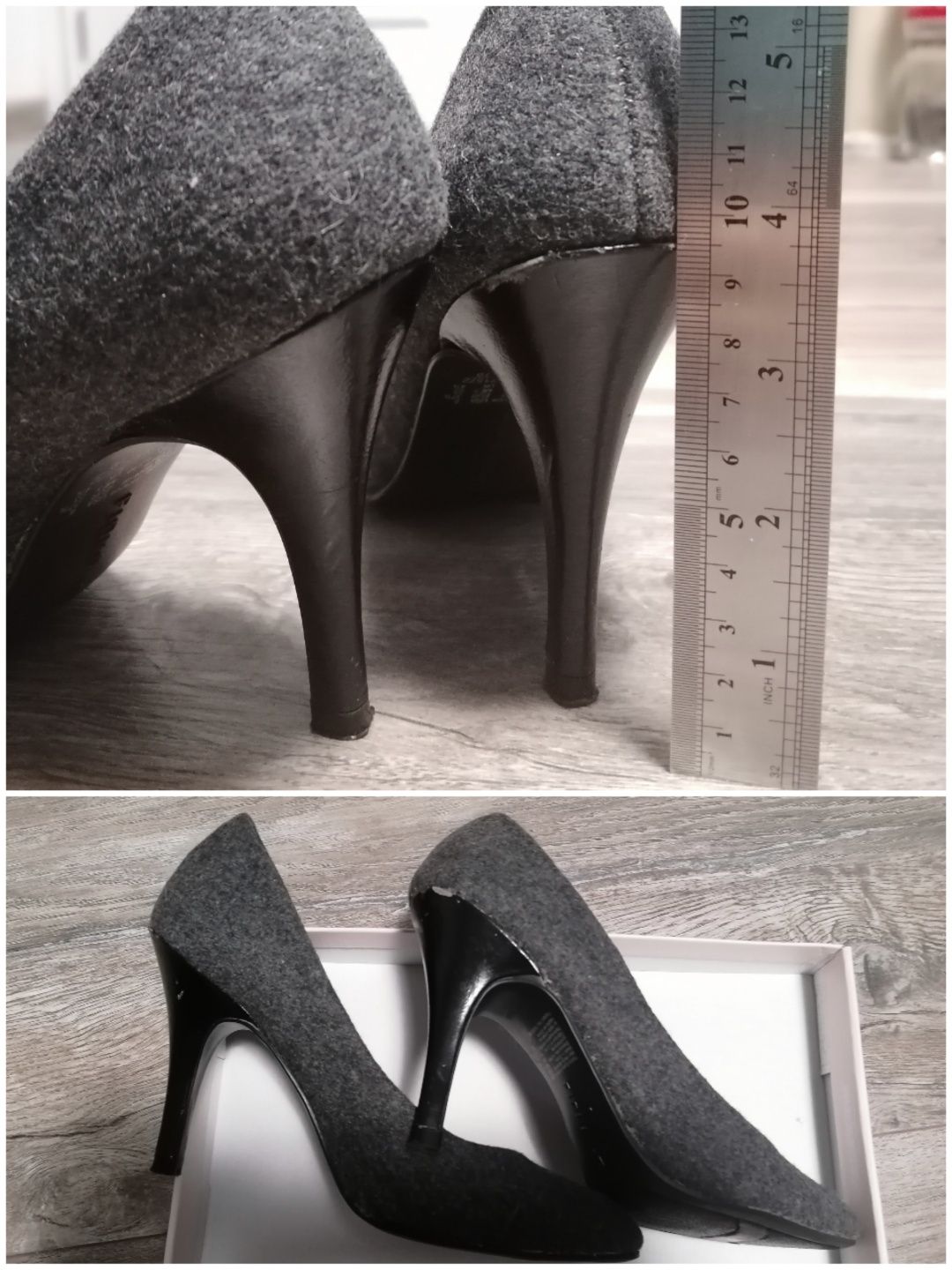 Червени велурени обувки на ток Зара Zara и други марки като нови