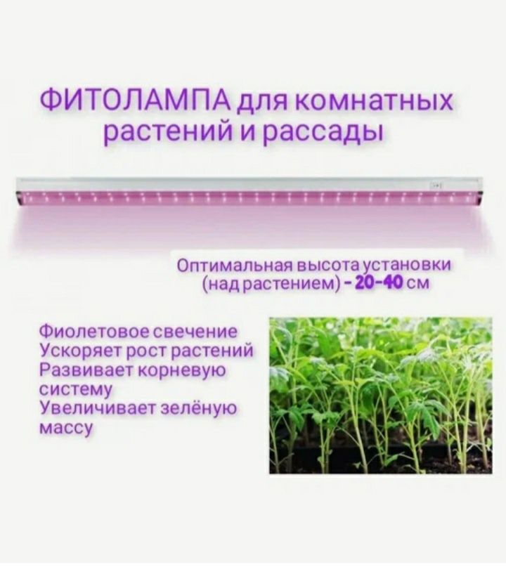Фитолампа фитосветильник для рассады, растений