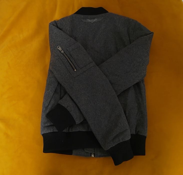 Geaca Original Bomber, lana naturala, gri