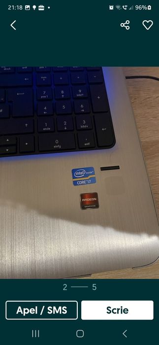 Laptop HP i 7 SI 8 GIGA RAMI