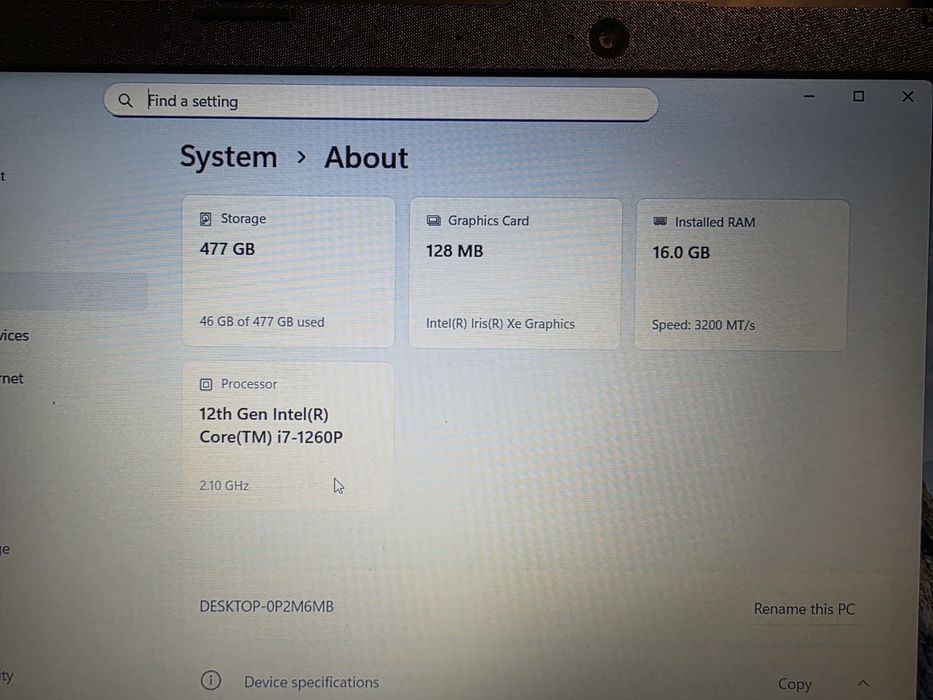 Laptop hp 15-S i7 1260p 512gb 16gb